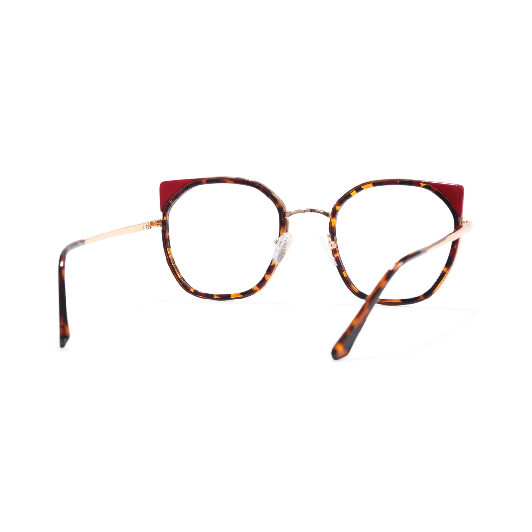 Back view of Merry  cat-eye metal eyeglasses CM0162401 in tortoise